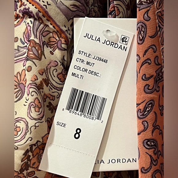 JULIA JORDAN V Neck Paisley Fit and Flare Dress Size 8. NWT - Picture 8 of 11